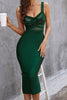 Load image into Gallery viewer, Straps Dark Green Bodycon Party Dress