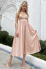 Load image into Gallery viewer, Blush Spaghetti Straps Sequins Formal Dress with Slit