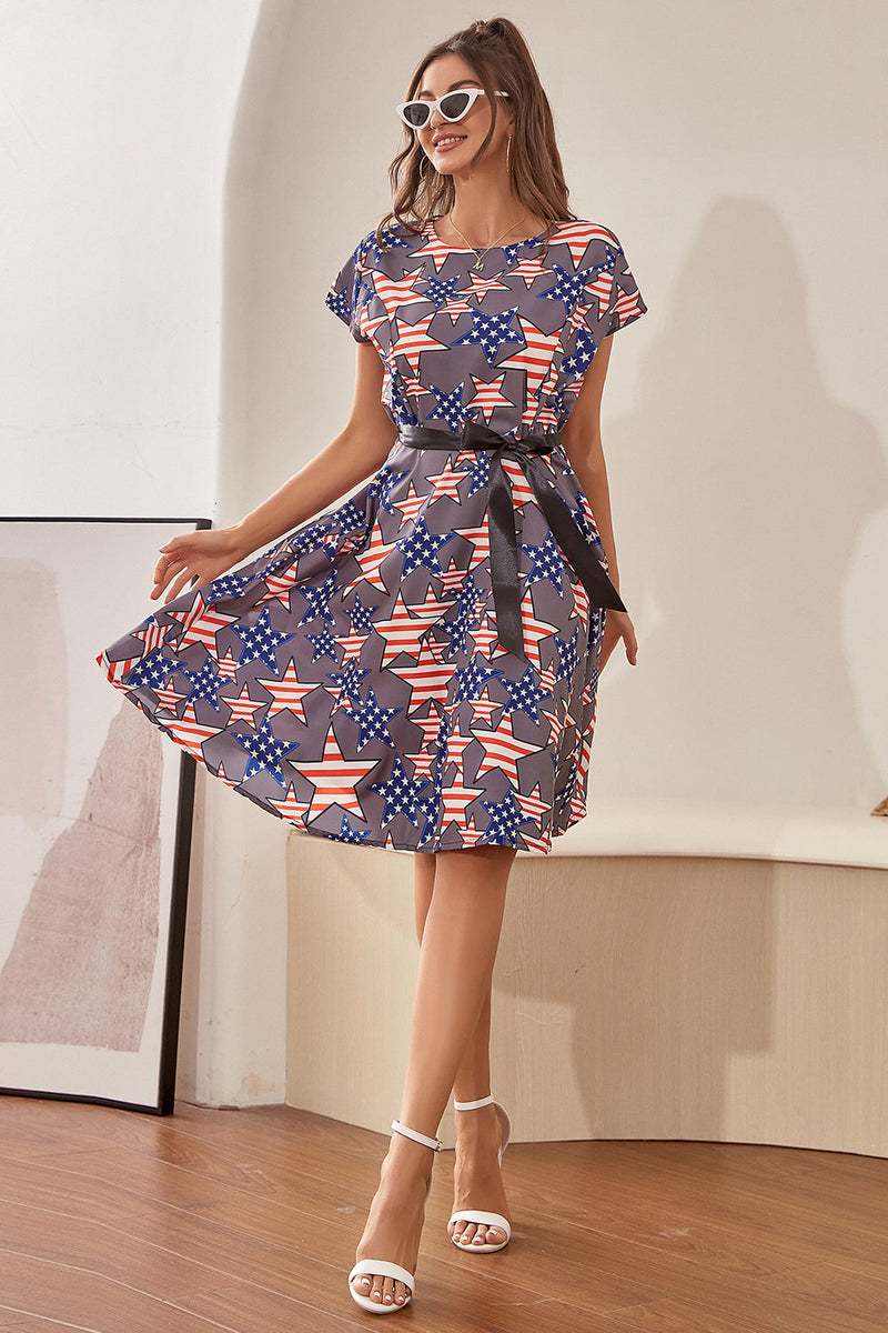Load image into Gallery viewer, American Flag Printed Vintage Dress