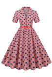 American Flag Stars Print Vintage Dress