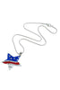 Load image into Gallery viewer, American Flag Pentagram Diamond Necklace