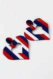 Independence Day Red White Blue Striped Earrings