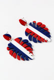 Independence Day Red White Blue Striped Earrings