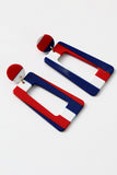 Independence Day Red White Blue Striped Earrings