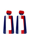 Independence Day Red White Blue Striped Earrings