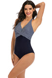 One Piece Halter High Neck Black Swimwear