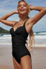 Load image into Gallery viewer, One Piece Black Swimsuit with Open Back
