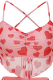 Two Piece Sweet Heart Print Swimwear