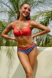 Red and Polka Dots Two Pieces Swimsuit