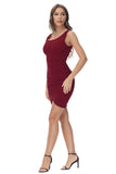 Tight Burgundy Short Party Dress