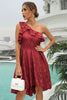 Load image into Gallery viewer, A Line High Low One Shoulder Coral Lace Dress