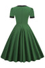 Load image into Gallery viewer, Dark Green Swing 1950s Dress with Bow