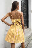 Black Plaid Open Back Summer Dress