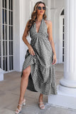 Blue Plaid Boho Maxi Summer Dress