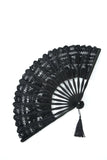 Black 1920s Fan with Fringes