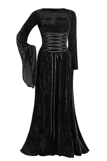Plus Size Velvet Long Sleeves Halloween Dress