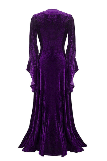 Plus Size Velvet Long Sleeves Halloween Dress