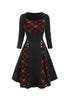 Load image into Gallery viewer, Gingham Printed Waist-Up Halloween Retro Dress