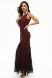 Leaves Sequins Tulle Long Formal Dress