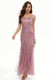 Leaves Sequins Tulle Long Formal Dress