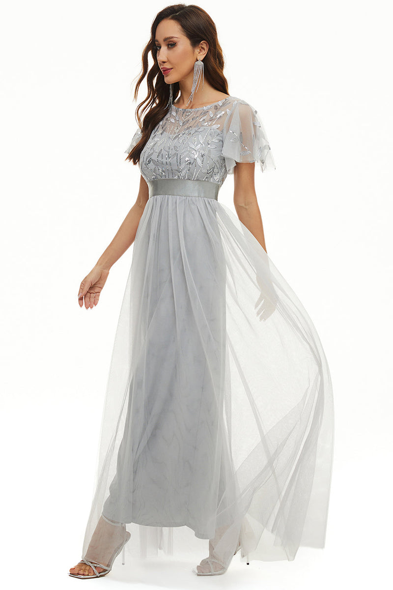Load image into Gallery viewer, Sequins Tulle Mother of Bride Dress