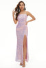 Load image into Gallery viewer, Sequins Spaghetti Straps Long Formal Dress with Slit