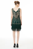 Green Sequin Fringes 1920s Dress