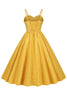 Load image into Gallery viewer, Hepburn Retro High Waist Yellow 1950s Dress