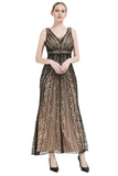 Sequin V-neck Midi 1920s Flapper Dress