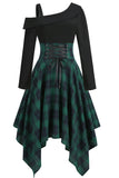 Green Plaid Halloween Vintage Dress