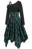 Green Plaid Halloween Vintage Dress