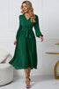 Load image into Gallery viewer, Long Sleeves Green Casual Dress with Ruffles