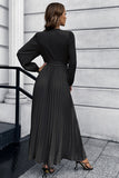 Long Sleeves Ruffles Casual Dress with Belt