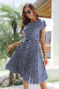Load image into Gallery viewer, Casual Short Sleeve Floral Lace-Up Summer Dress