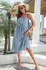Load image into Gallery viewer, Spaghetti Straps Casual Floral Lace Up Blue Summer Dress