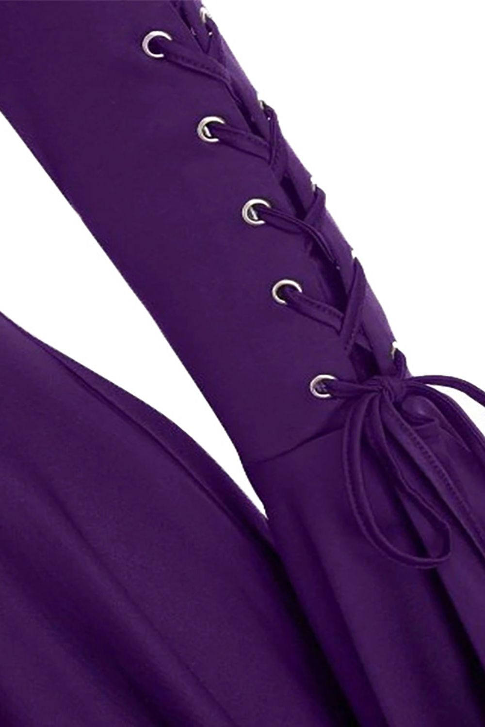 Black Long Sleeves Lace-up Halloween Dress