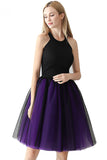 Two-Color Stitching 7-layer Mesh Tulle Tutu Skirt