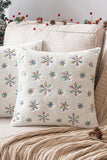 Christmas Gift White Snowflake Plush Pillowcase