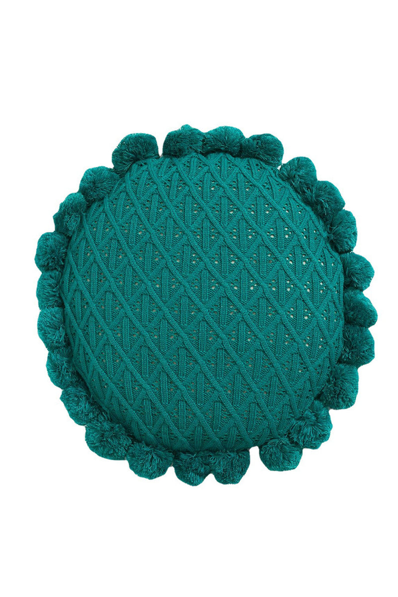 Load image into Gallery viewer, Green Knitted Throw Pillow