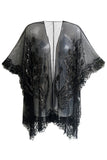 Black Sequined Peacock 1920s Cape