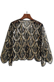 Sequined Black Fuchsia 1920s Cape