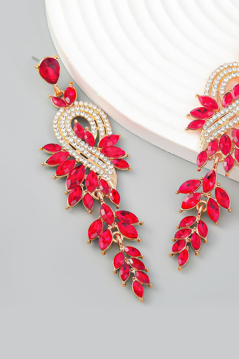Load image into Gallery viewer, Green Earrings With Beadings and Rhinestones
