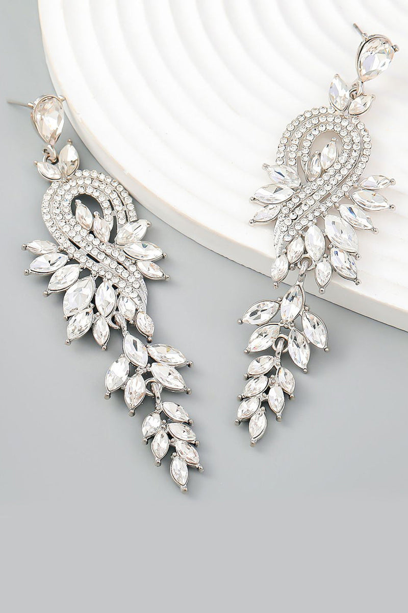 Load image into Gallery viewer, Green Earrings With Beadings and Rhinestones