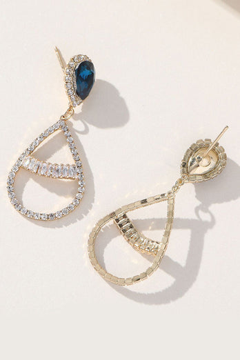 Royal Blue Beaded Formal Earrings