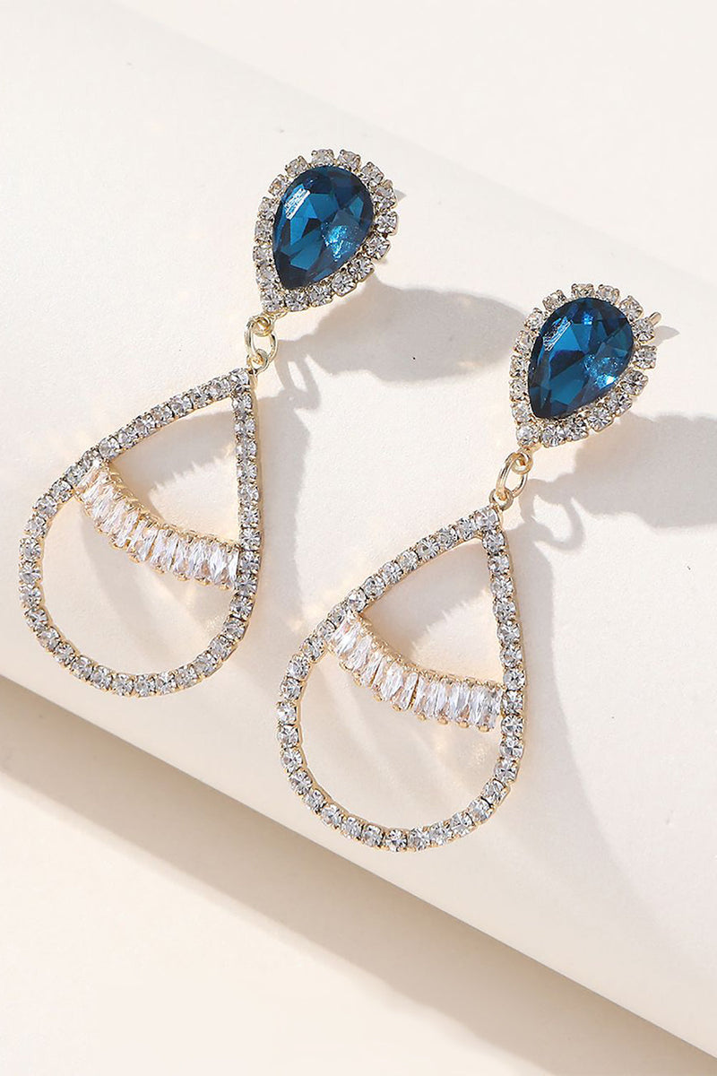 Load image into Gallery viewer, Royal Blue Beaded Formal Earrings
