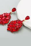 Red Rhinestone Prom Earrings