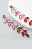 Colorful Rhinestone Leaves Earrings