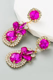 Fuchsia Rhinestones Beaded Earrings