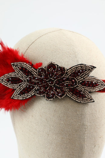 Red Five Pieces 1920s Party Accessories Set