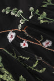 A Line Black 1950s Dress with Embroidery